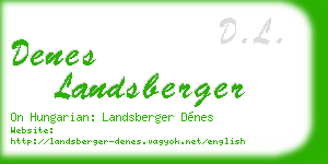 denes landsberger business card